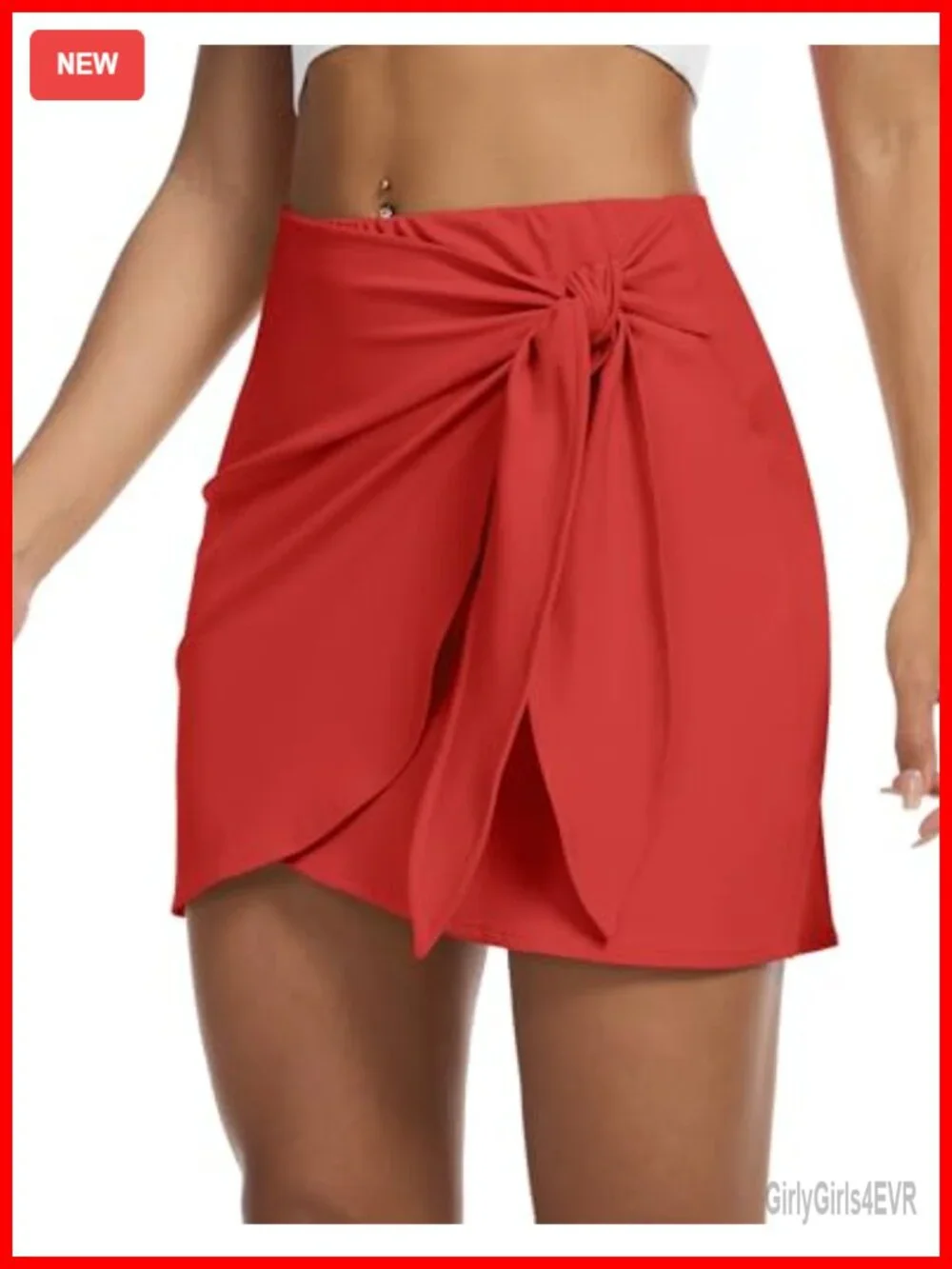 Women's Skort with Built-in Shorts, Wrap High Rise, Pockets, Tummy Control for